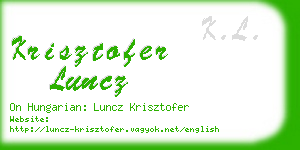 krisztofer luncz business card